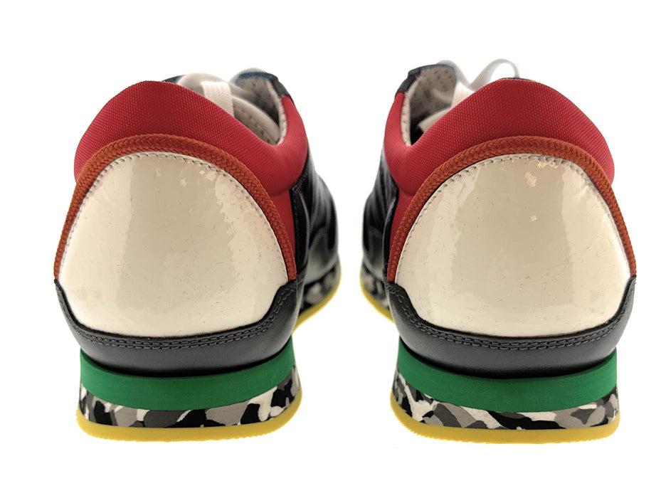 Dolce & Gabbana Men's Multi-Color Leather Lace-Up Sneakers Camouflage Sole Made in Italy-EU40