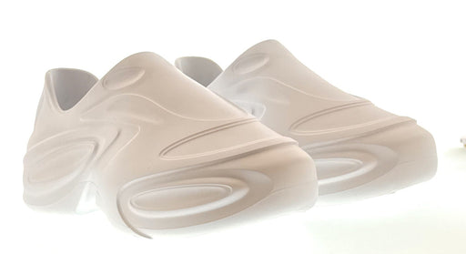 Dolce & Gabbana Men's White Rubber Slip-On Mules – Sculpted Futuristic Design-EU44