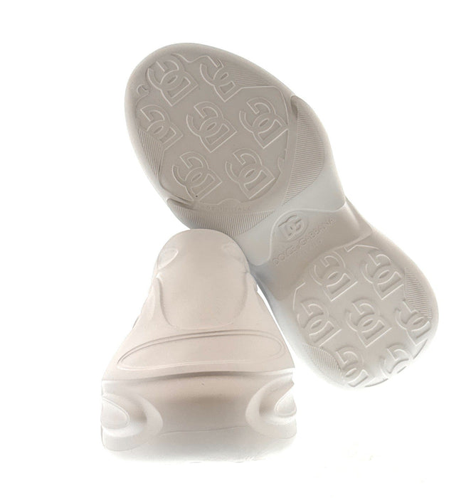 Dolce & Gabbana Men's White Rubber Slip-On Mules – Sculpted Futuristic Design-EU44