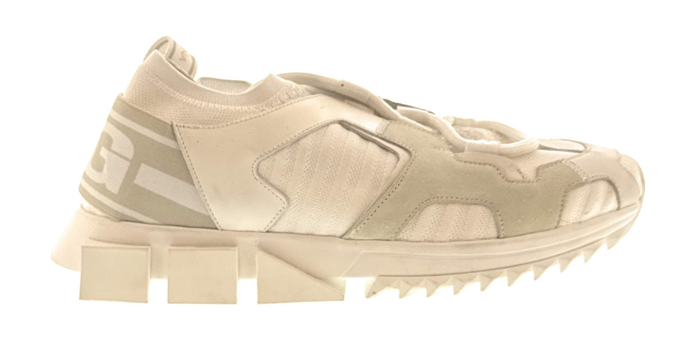 Dolce & Gabbana Men's White Techno-Fabric Sneakers – Chunky Futuristic Sole-EU41
