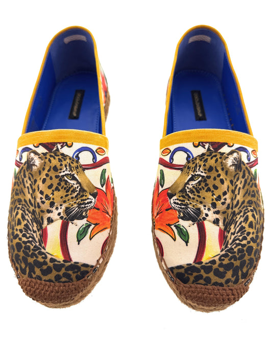 Dolce & Gabbana White Jungle Print Classic Espadrilles-37