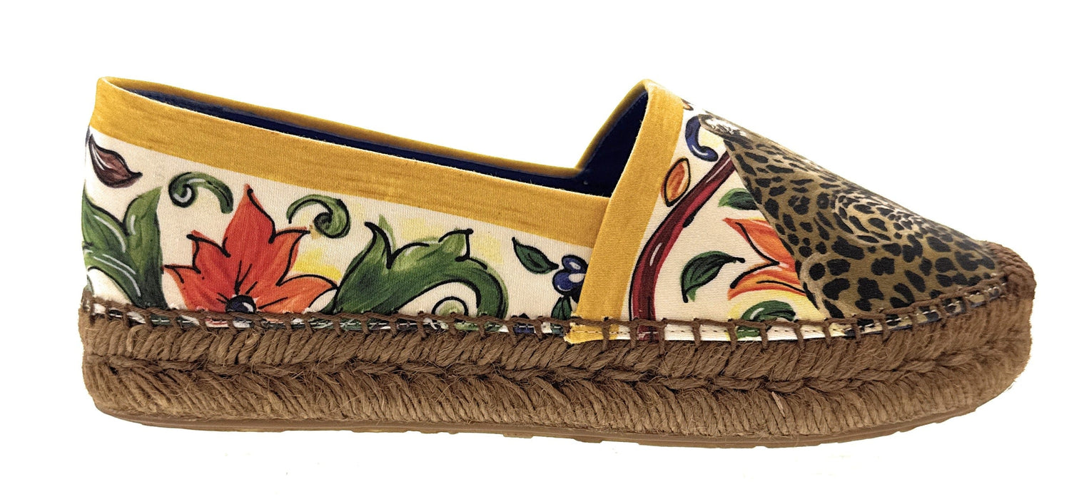Dolce & Gabbana White Jungle Print Classic Espadrilles-37