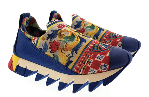 Dolce & Gabbana multicolor Tile Print Slip On Womens Sneakers-36