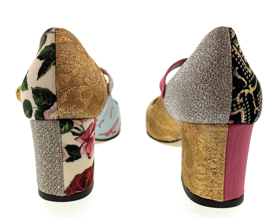 Dolce & Gabbana Multicolor Patchwork Classic Mary Jane Heels-35.5