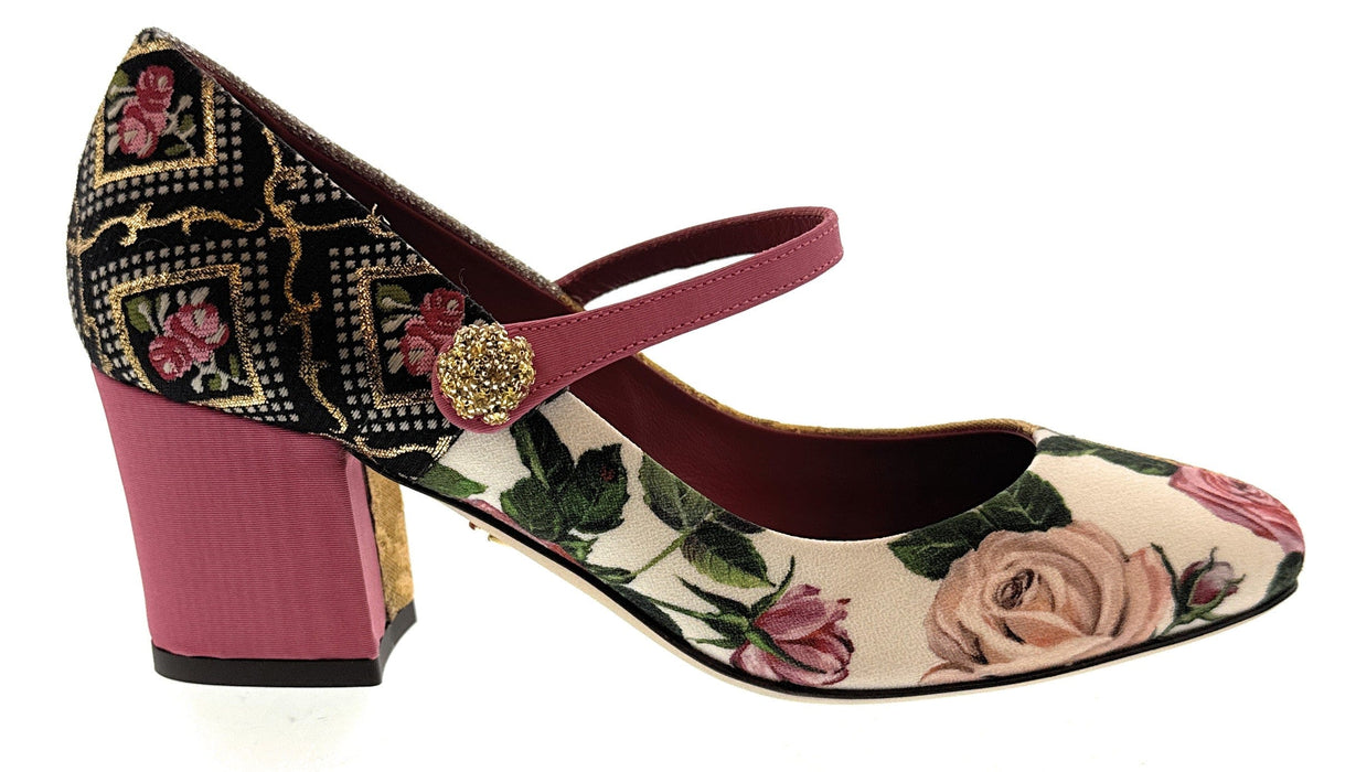 Dolce & Gabbana Multicolor Patchwork Classic Mary Jane Heels-35.5