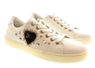 Dolce & Gabbana White Velvet Heart Patch Womens Lace Up Sneakers-36