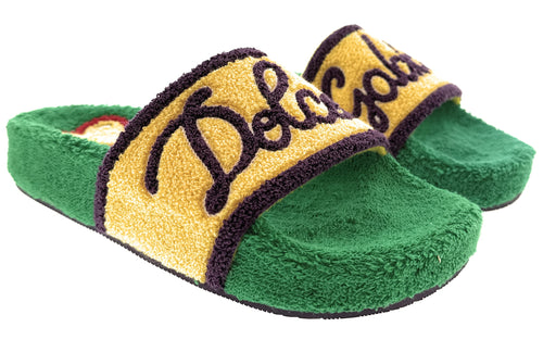 Dolce & Gabbana Green Terry Cloth Pool Slide-35