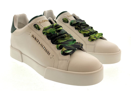 Dolce & Gabbana white Signature Embellished Lace Up Sneakers-35