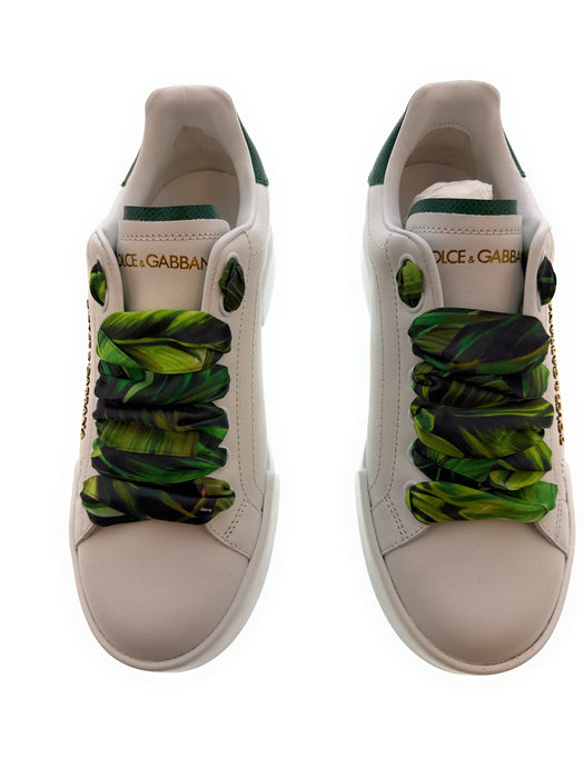 Dolce & Gabbana white Signature Embellished Lace Up Sneakers-35