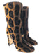 Dolce & Gabbana Brown Velvet Leopard Calf Slip On Boots-35
