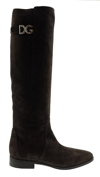 Dolce & Gabbana brown Knee High Suede Signature Boots-36