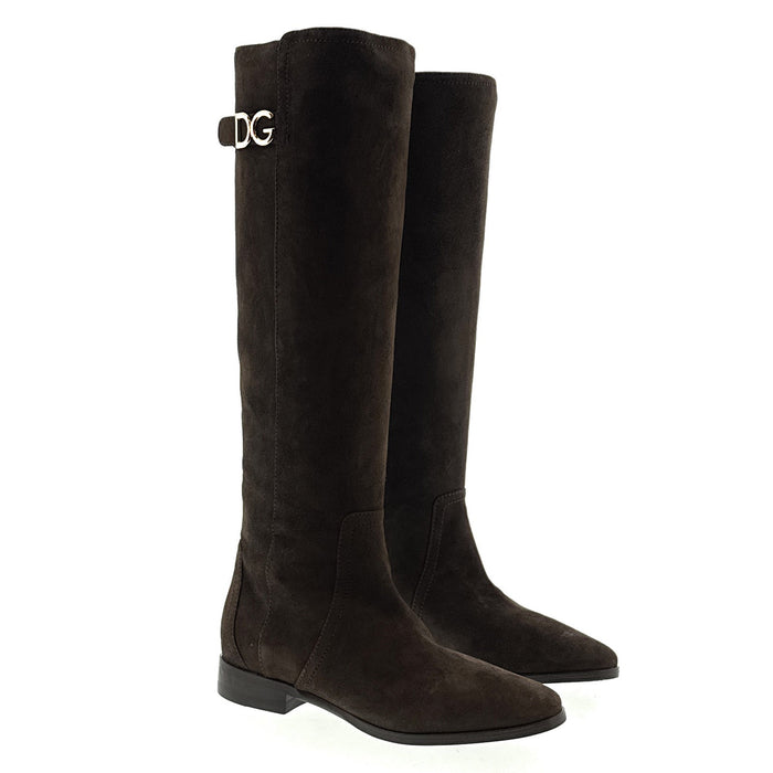 Dolce & Gabbana brown Knee High Suede Signature Boots-36