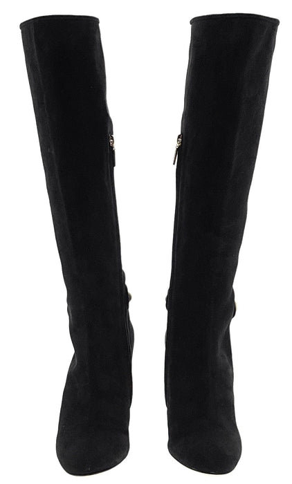 Dolce & Gabbana 0 Block Heel Knee High Suede Boots-0