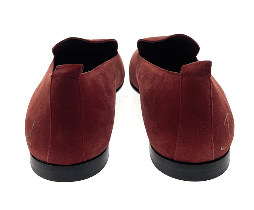Dolce & Gabbana Red Velvet Loafers with Leather Sole - 39