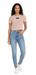Versace Jeans Couture Light Peach Mesh Crop Top – Sheer Street Glam with Logo Edge-