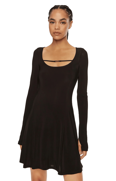 Versace Jeans Couture Women's Embroidered Logo Black Mini Dress-12