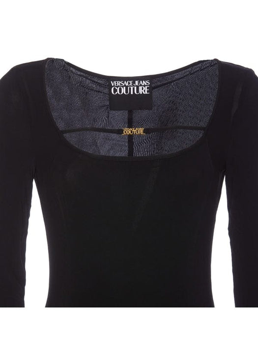 Versace Jeans Couture Women's Embroidered Logo Black Mini Dress-