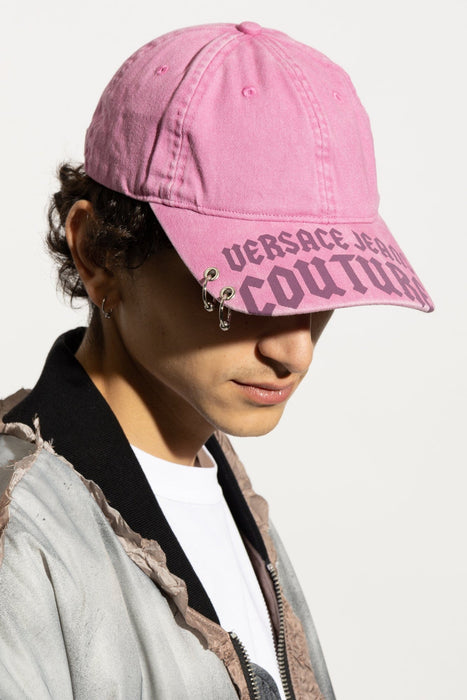 Versace Jeans Couture Quartz Rose Gothic Logo Print Baseball Cap