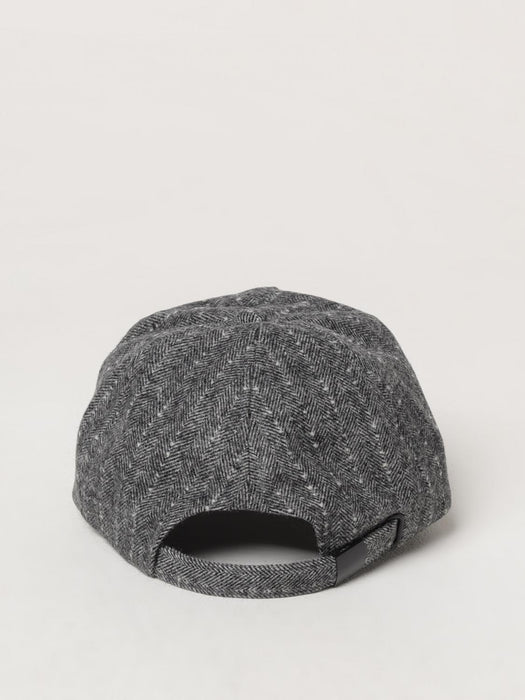 Versace Jeans Couture Black/White Flannel Medallion Logo Winter Cap