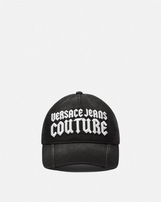 Versace Jeans Couture Black/White Gothic Logo  Baseball Cap