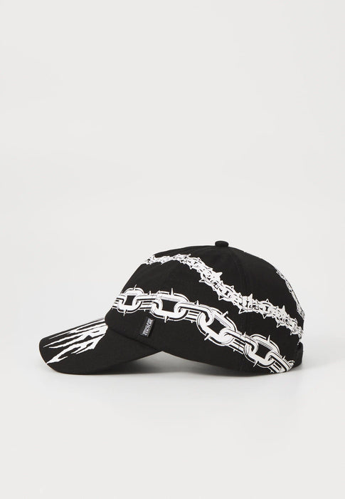 Versace Jeans Couture Black/White Chain Print Pattern Signature Baseball Cap