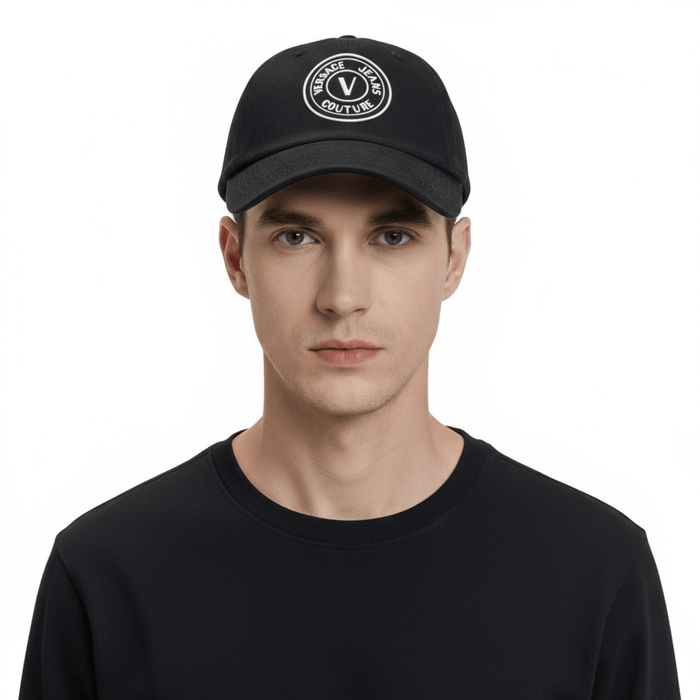 Versace Jeans Couture Black/White Toned Baroque Print Baseball Cap