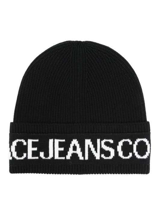 Versace Jeans Couture Black/White Classic Knitted Signature Beanie
