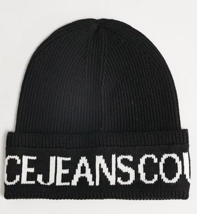 Versace Jeans Couture Black/White Classic Knitted Signature Beanie