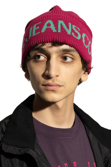 Versace Jeans Couture Raspberry/Mint Classic Knitted Signature Beanie
