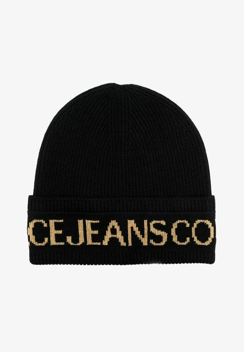 Versace Jeans Couture Black/Gold Classic Knitted Signature Beanie
