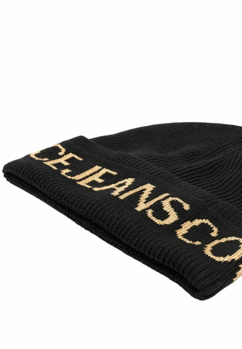 Versace Jeans Couture Black/Gold Classic Knitted Signature Beanie