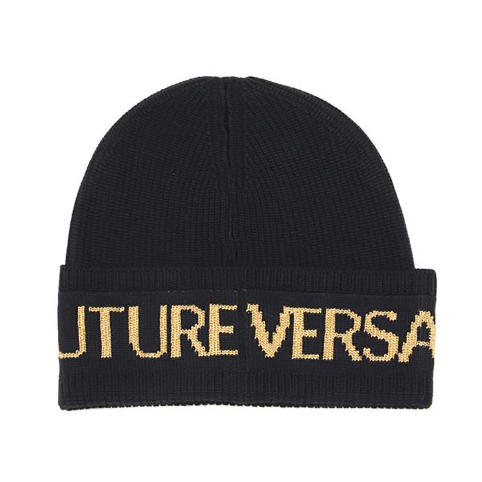 Versace Jeans Couture Black/Gold Classic Knitted Signature Beanie
