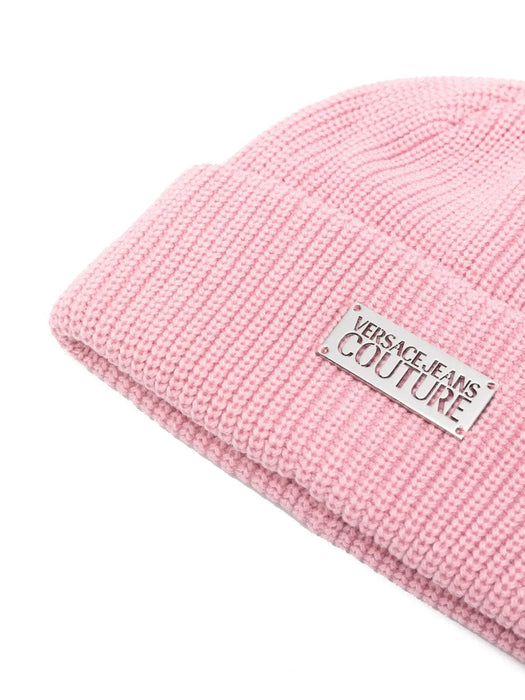 Versace Jeans Couture Quartz Rose Classic Knitted Signature Plate Beanie