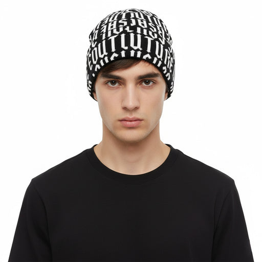 Versace Jeans Couture Black/White Classic Knitted Goth Signature Beanie
