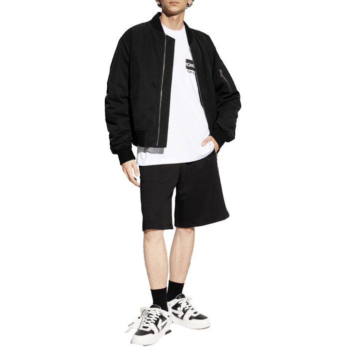 Versace Jeans Couture Black Foil Signature Sweatpant Shorts