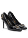 Versace Jeans Couture Womens Black Leather Baroque Buckle Stiletto Pumps 
-EU38