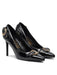 Versace Jeans Couture Womens Black Leather Baroque Buckle Stiletto Pumps 
-EU36