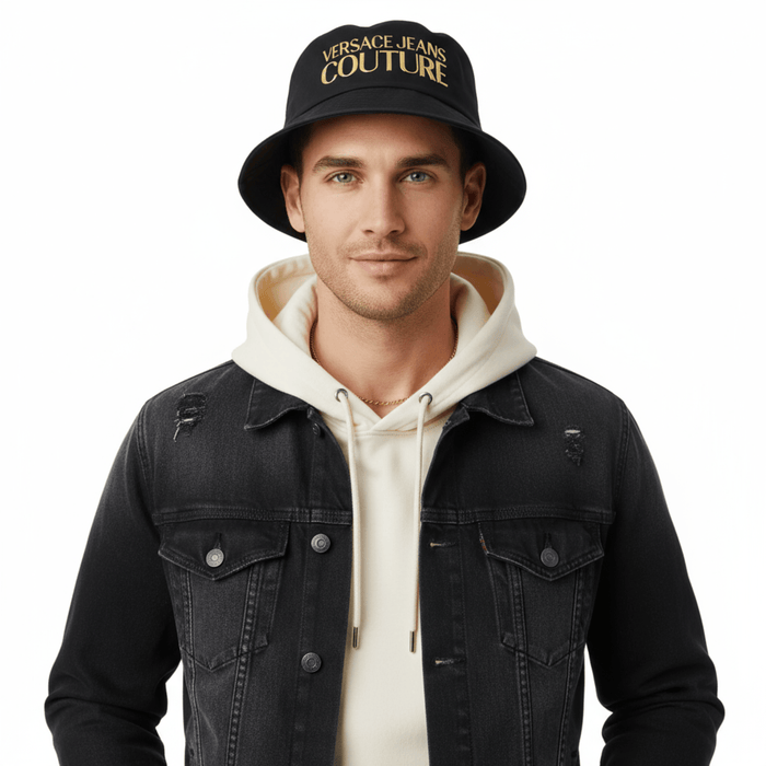 Versace Jeans Couture Black/Gold Classic Bold Gold Signature Bucket Hat-L