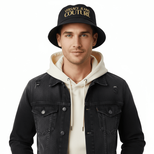 Versace Jeans Couture Black/Gold Classic Bold Gold Signature Bucket Hat