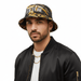 Versace Jeans Couture Black/Gold Classic Gold Baroque Print Logo Mens Bucket Hat-S