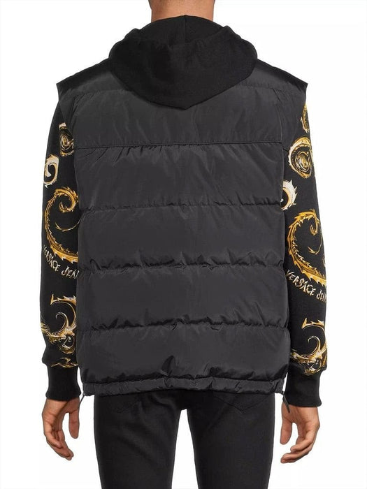 Versace Jeans Couture Baroque Black/Gold Puffer Reversible Mens Vest-