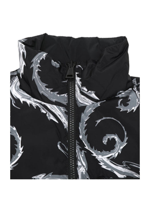 Versace Jeans Couture Baroque Black/Silver Puffer Reversible Mens Vest-