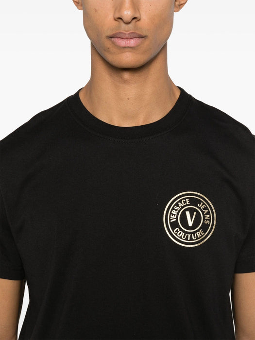 Versace Jeans Couture Black/Gold Mens Foil Print Medallion T-Shirt