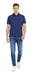 Versace Jeans Couture Steel Blue Mens Polo Shirt with Contrast Collar-L