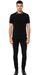Versace Jeans Couture Black Mens Polo Shirt with Ornate Print Collar