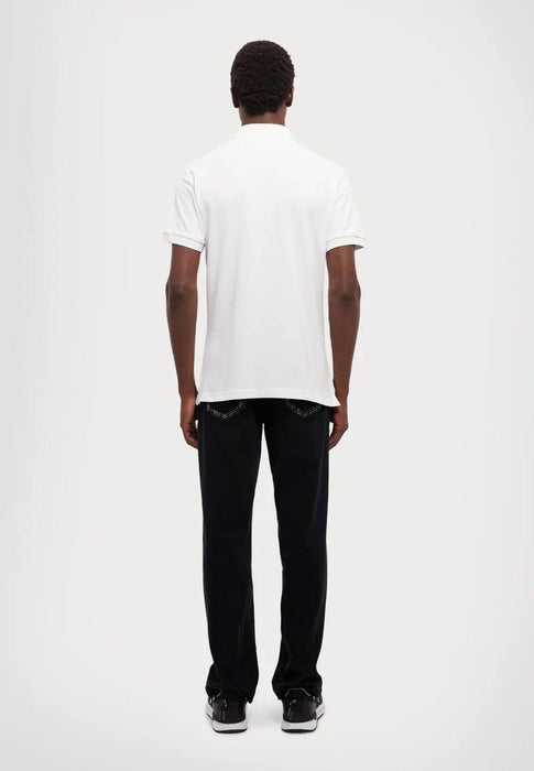 Versace Jeans Couture White Mens Polo Shirt with Contrast Chest Patch