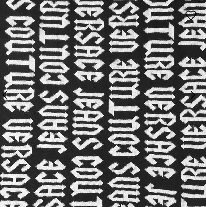 Versace Jeans Couture Gothic Signature Monochrome Black White Knitted Mens Scarf