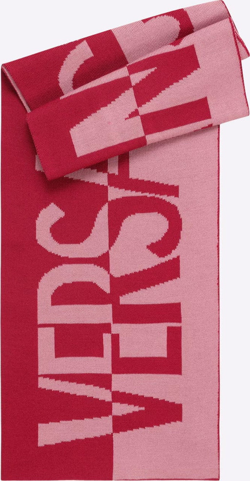 Versace Jeans Couture Oversized Signature Raspberry Knitted Womens Scarf