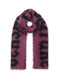 Versace Jeans Couture Bold Berry & Black Oversized Faux Fuzzy Fur Scarf
