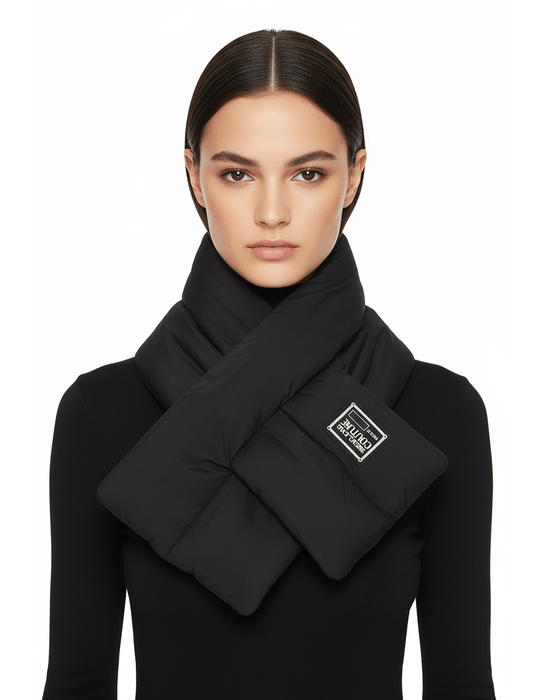 Versace Jeans Couture Signature Black Puffer Womens Scarf